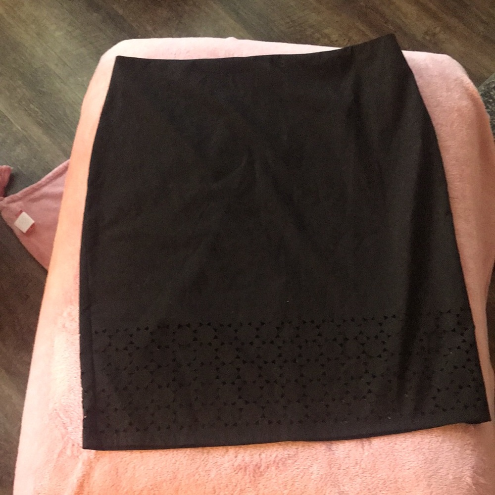 Black New York & Company eyelet skirt size 12